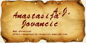 Anastasija Jovančić vizit kartica